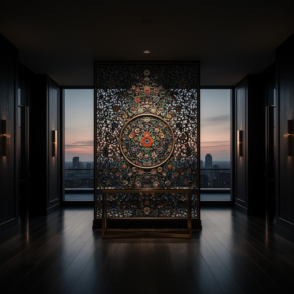 空间陈设场景 — 珐琅艺术屏风